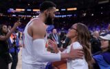 Karl-Anthony Towns Credits Fiancée Jordyn Woods in Emotional Title Speech — Her Response Says It All