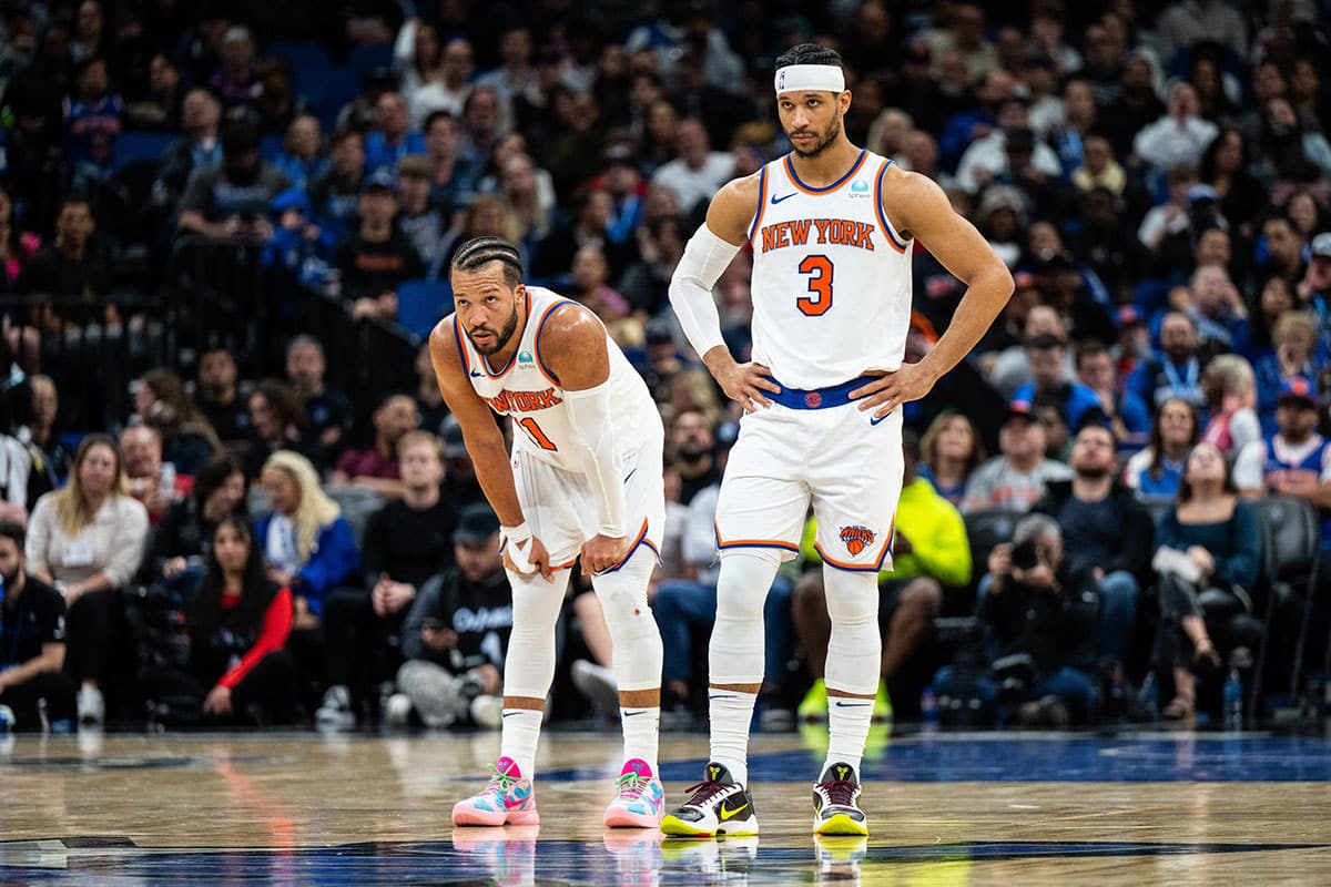 Jalen Brunson and Josh Hart Just Threw Strikes at Yankee Stadium — and the Crowd Ate It Up