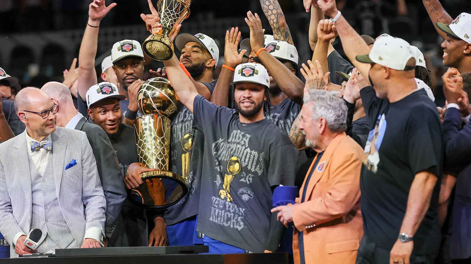 Kendrick Perkins Unloads on ESPN Colleague for Calling the Knicks’ NBA Title a ‘Participation Trophy’