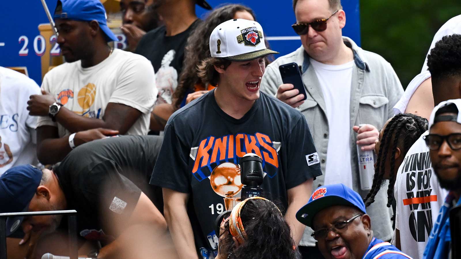 Tyler Kolek Had to Convince a Cop He Actually Plays for the Knicks During Their Championship Parade