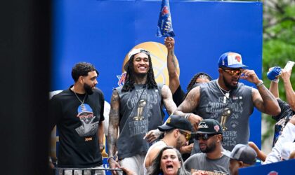 Jordan Clarkson Spotted a Sign at the Knicks Parade That Made Him Do a Double Take