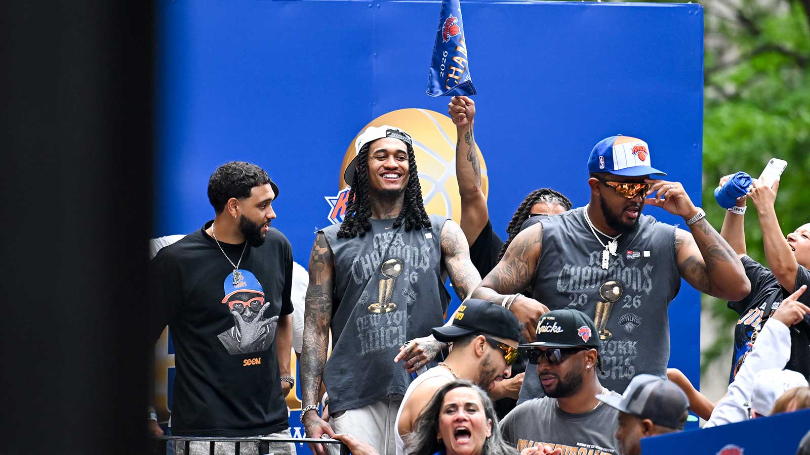 Jordan Clarkson Spotted a Sign at the Knicks Parade That Made Him Do a Double Take