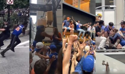 Knicks Fans Climbed Stoplights, Lost Their Shorts, and Chanted ‘F—k Wemby’ at the Championship Parade
