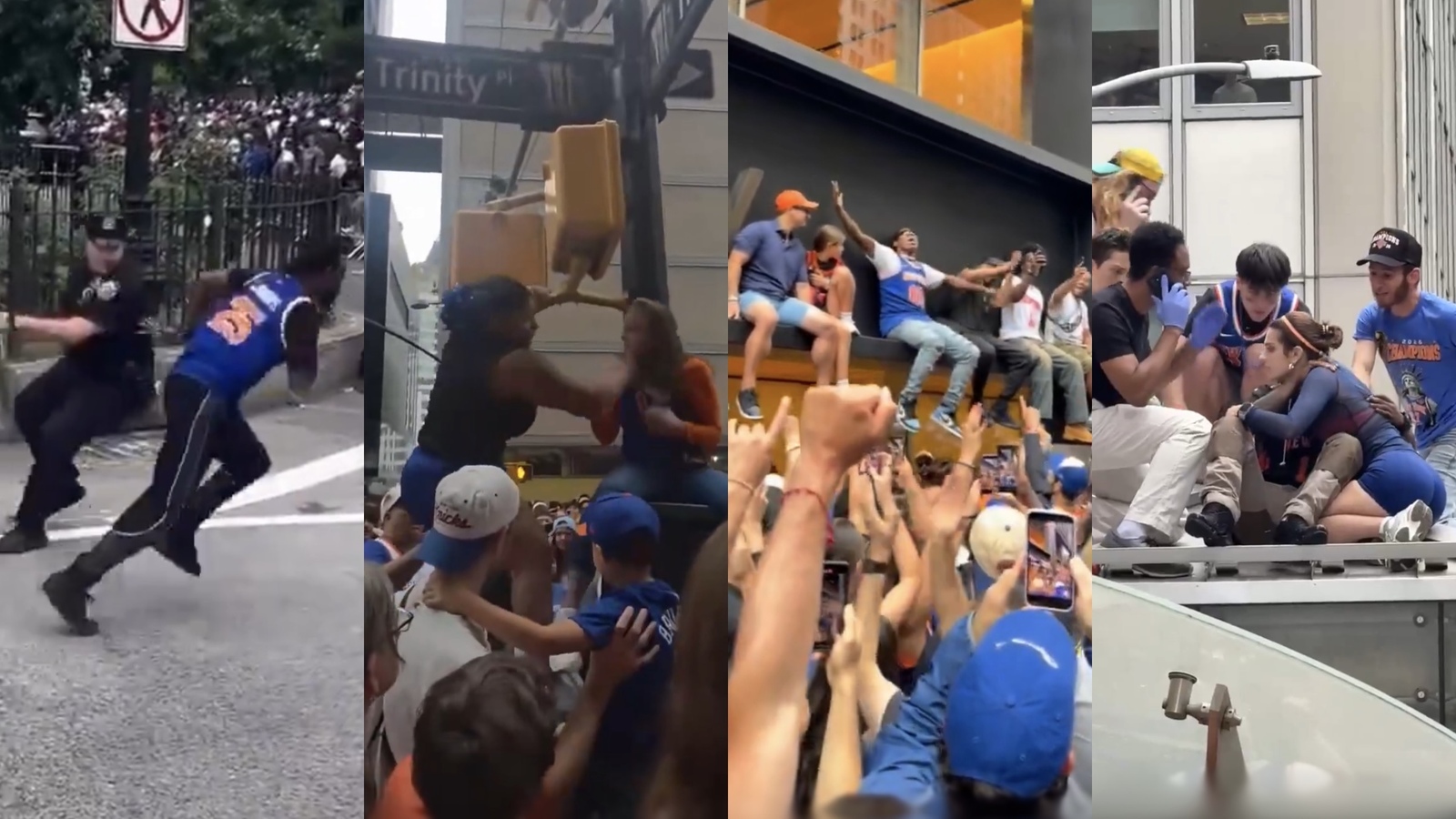 Knicks Fans Climbed Stoplights, Lost Their Shorts, and Chanted ‘F—k Wemby’ at the Championship Parade