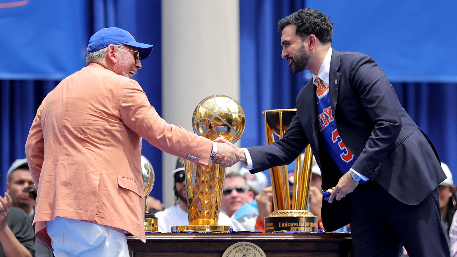 Knicks Owner James Dolan and NYC Mayor Zohran Mamdani Bury the Hatchet at the Championship Parade