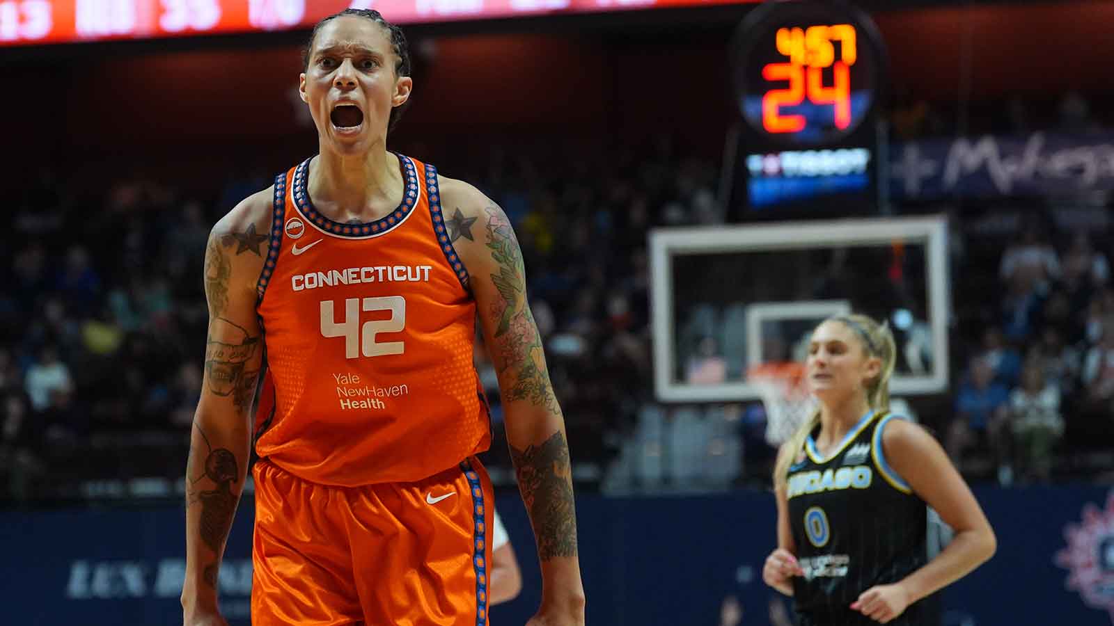 Brittney Griner Tops WNBA Blocks List. Then Her Son Walked Into the Press Conference.