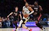 Giannis Antetokounmpo Showed Up at an Aces Game. The Reason Tells You Everything About the Heat’s Plan.