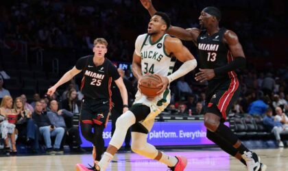 Giannis Antetokounmpo Showed Up at an Aces Game. The Reason Tells You Everything About the Heat’s Plan.