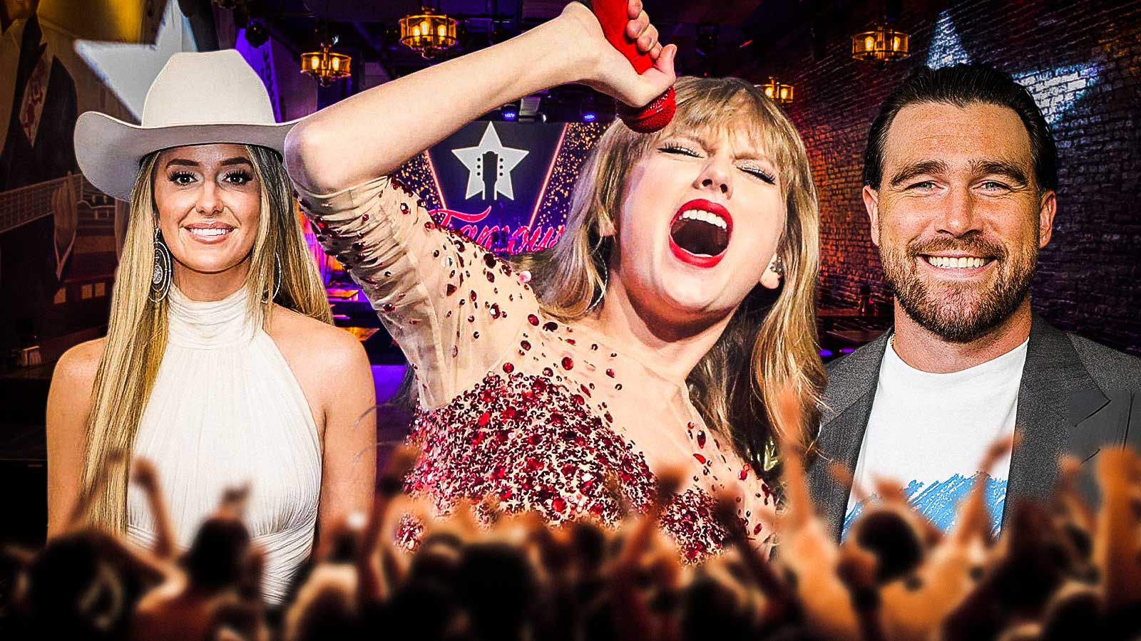Taylor Swift Flashed Her Engagement Ring Mid-Song at Travis Kelce’s Tight End University and the Crowd Lost It