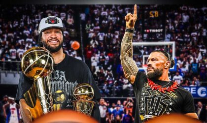 Jalen Brunson Got a Signed WWE Belt from Roman Reigns After the Knicks Won the Title