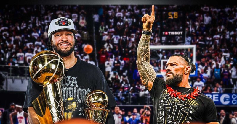 Jalen Brunson Got a Signed WWE Belt from Roman Reigns After the Knicks Won the Title