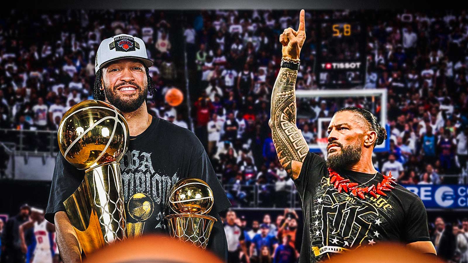 Jalen Brunson Got a Signed WWE Belt from Roman Reigns After the Knicks Won the Title