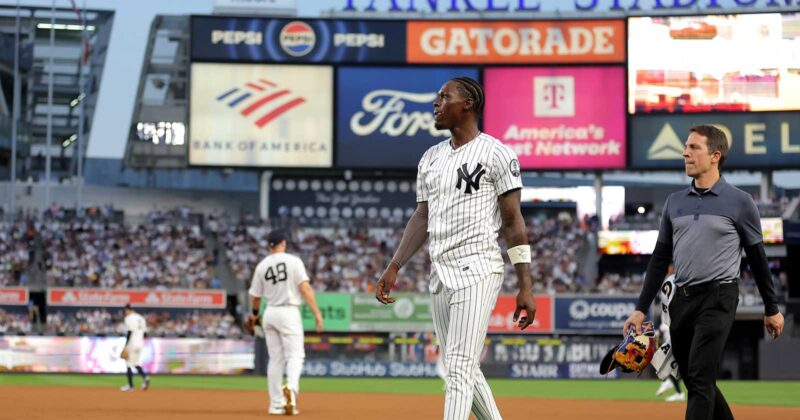 Yankees’ Jazz Chisholm Exits After Head-On Collision with Jasson Dominguez in Outfield
