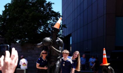 Scotland Fans Brought a Weird Glasgow Tradition to Boston and Statues Are Getting Cone’d