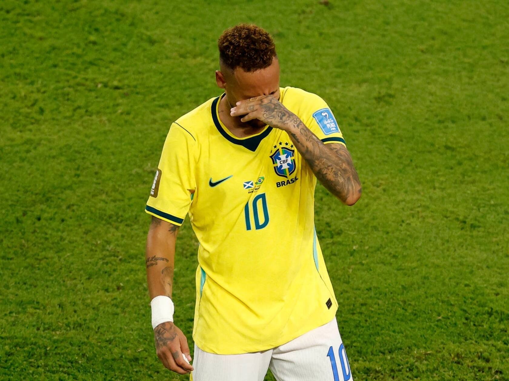 Neymar Wiped Away Tears in His First World Cup Minutes in Nearly Three Years