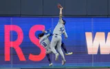 The Dodgers Are Giving Away a Bobblehead of Andy Pages’ Insane World Series Catch Over Teammate Kiké Hernandez