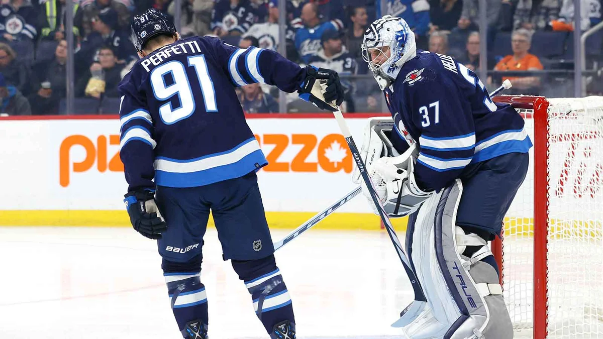 Jets’ Cole Perfetti Signs Big Extension. Now He’s Waiting on Hellebuyck Like Everyone Else.