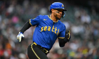 Julio Rodriguez Hit in Head on the Basepaths. Now He’s in Concussion Protocol.