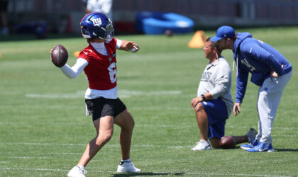 Giants QB Jaxson Dart Threw a Deep Ball Off a Jet Ski on July 4 and It Was Perfect